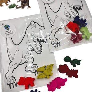Dinosaur Personalized Crayons with Coloring Page, Dinosaur party favors, dinosaur gifts for kids, dinosaur birthday