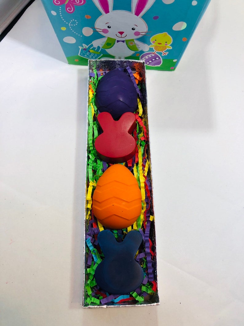 Kids Easter Gifts Set of Four Easter Crayons in a gift box Easter Basket Stuffers Easter gifts for kids
