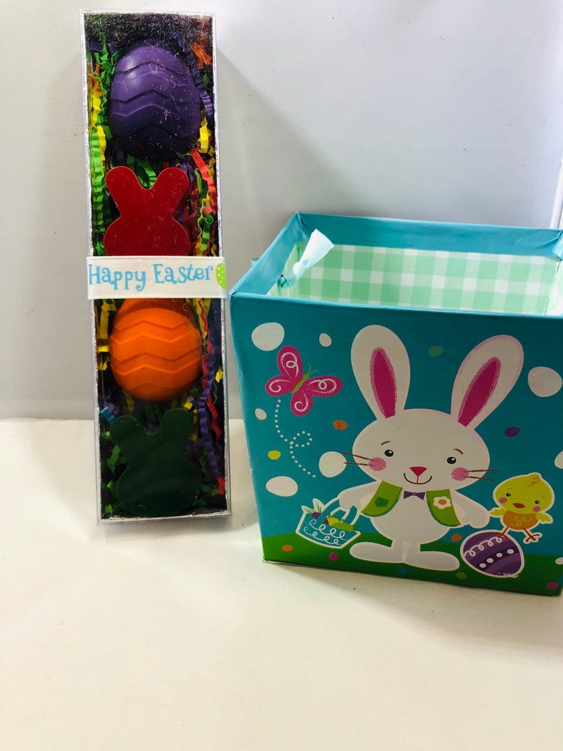 Kids Easter Gifts Set of Four Easter Crayons in a gift box Easter Basket Stuffers Easter gifts for kids