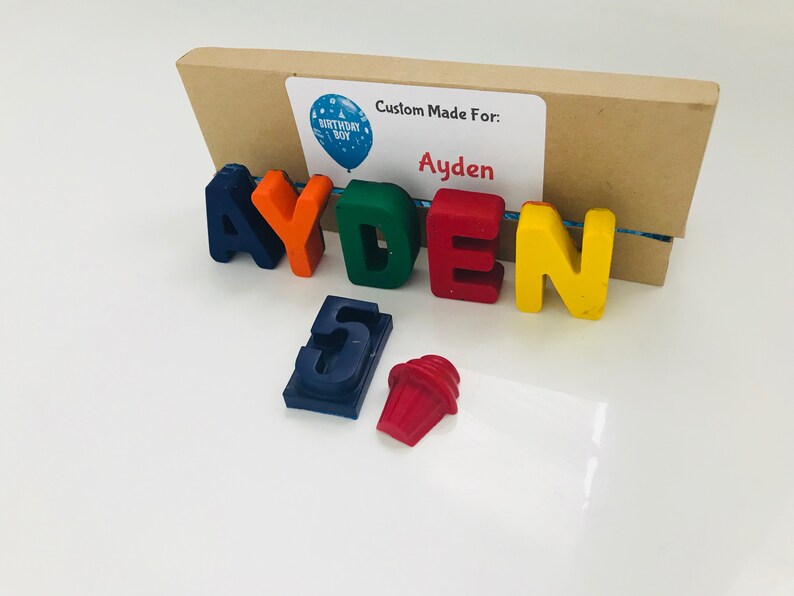 Personalized NAME Crayons in gift box sensory toys kids birthday crayons birthday gift for kids