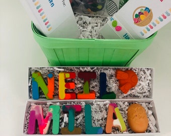 Personalized Name Crayons - Easter Basket Stuffer with Character