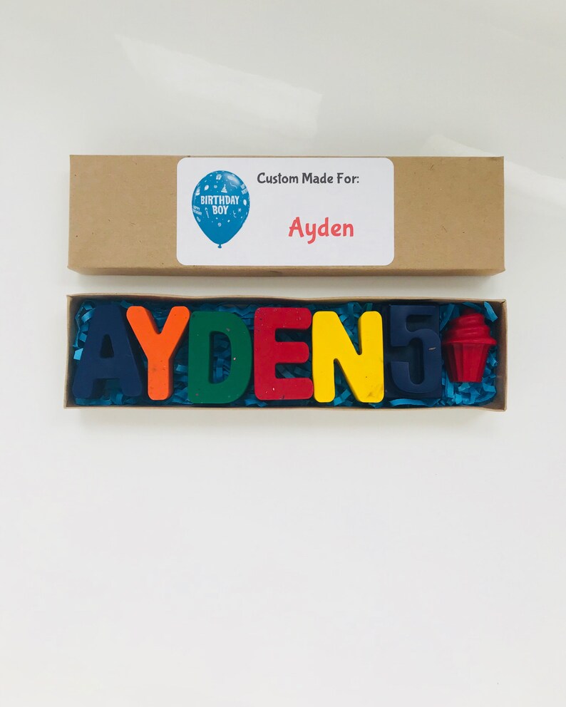 Personalized NAME Crayons in gift box sensory toys kids birthday crayons birthday gift for kids