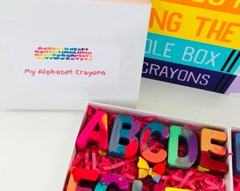 Alphabet Crayon Letters in box - Learning gifts for kids - educational kids gifts - Preschool Gifts for kids - kindergarten gifts