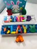 Easter Personalized Crayon Name in Gift Box, Easter gift for kids, Easter basket gift, Easter basket stuffer 