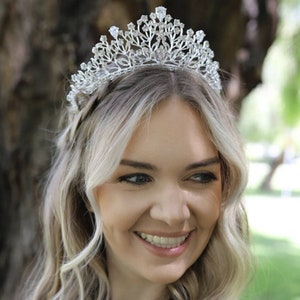 Bridal Rhinestone Tiara: Antique Silver Wedding Crown
