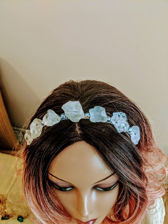Crystal Crown Tiara Genuine Raw Chunky Crystal Quartz With AB Etsy