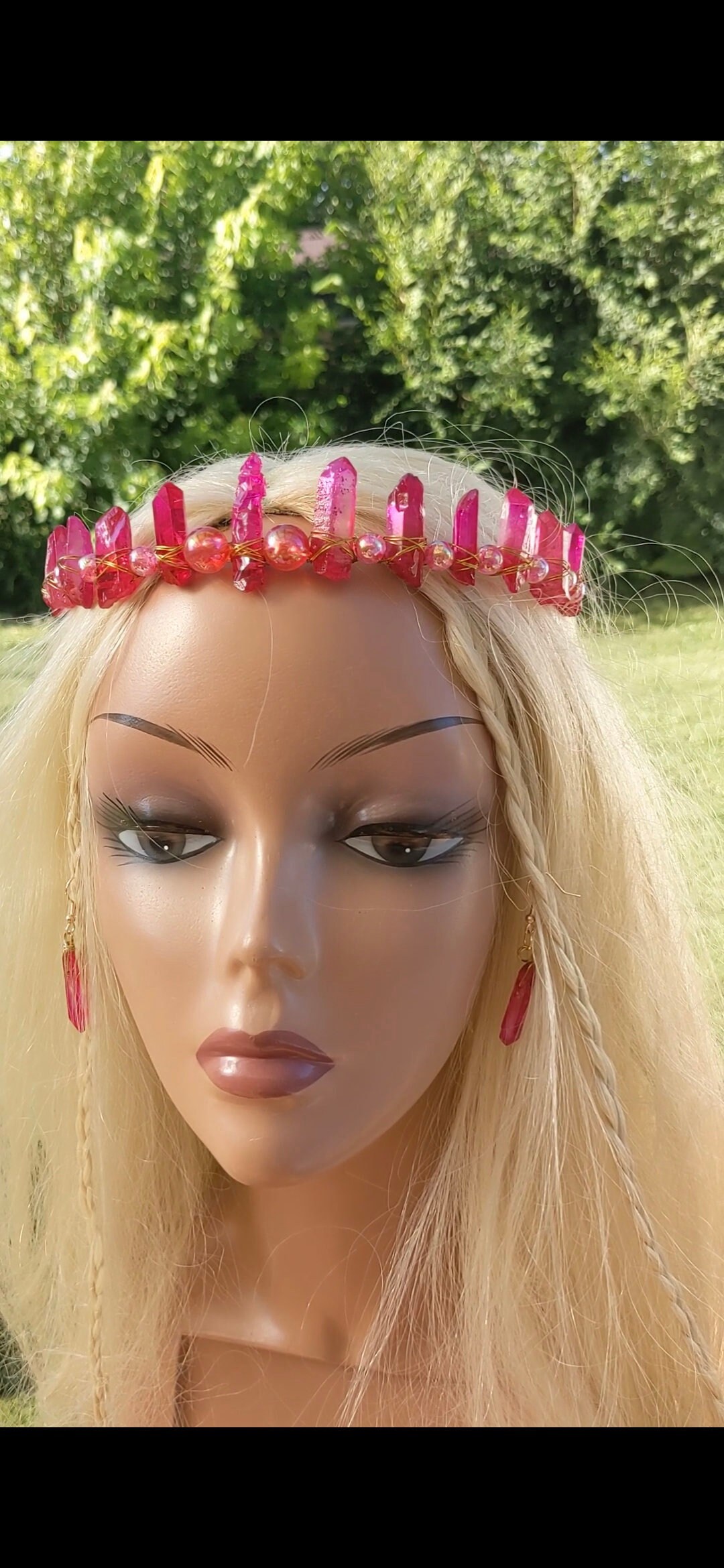 Barbie Pink Crystal Crown Tiara: Cosplay Wedding Festival  display picture 1