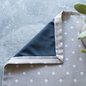 Double-sided polka dot table placemat / Drawing placemat / Handmade beige placemat / Elegant centrepiece for a dinner party