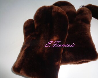 Real Fur Gloves Fur Glove Mittens New Men's Winter Gloves 1 Pair Super Soft Big Hand