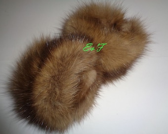 Fur Cuffs Sable Coat Coat Trimming Sleeves Jacket Cuffs Natural Pulse Warmer 2 Pieces Sable Mink