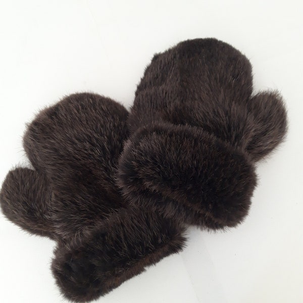 Real fur gloves, fur gloves, glove mittens, new, elegant winter gloves, 1 pair of super soft beaver shorn natural color