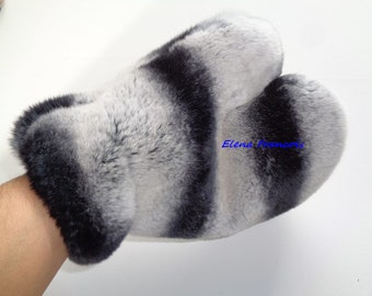 Massage Glove Rex Rabbit Wellness Pure Fur Glove New Petting Chinchilla Optics Price per piece