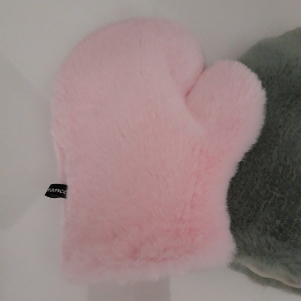 Rabbit Fur Massage Mittens Etsy