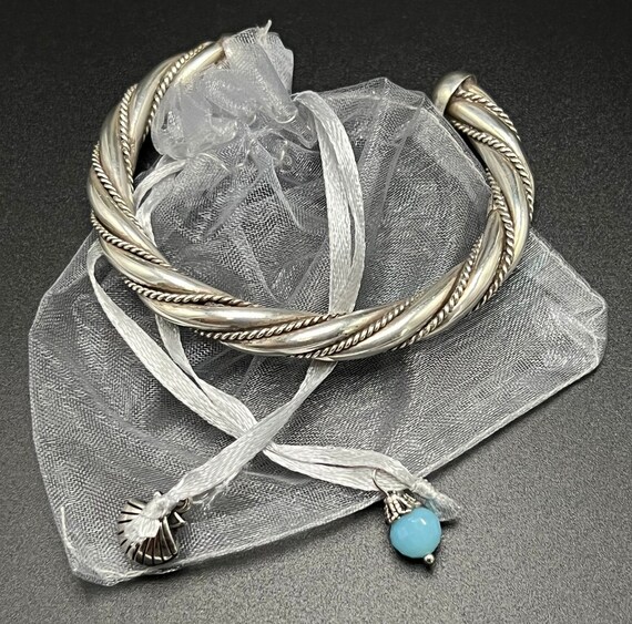 Heavy Sterling Rope Cuff Bracelet