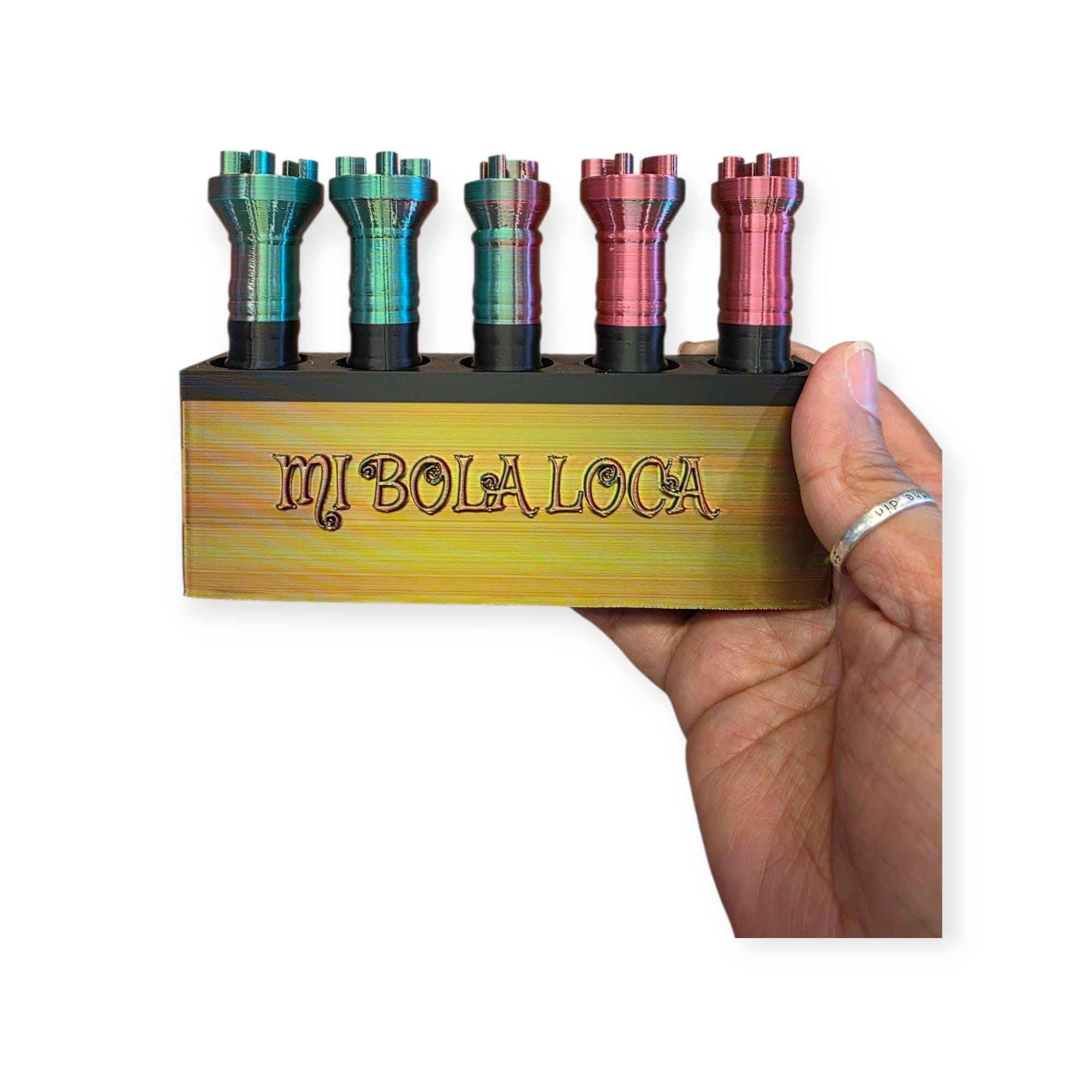 6-Piece Flower Style- 3D Printed Dot Mandala Painting Tools Set by MiBolaLoca - Stamp Tools with Holder for Mandala Artists