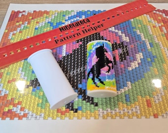 Rainbow Tie Dye Unicorn Themed Beaded Lighter Cover DIY Kit | Peyote Stitch Pattern |  Chart & Pattern Helper Ruler | Pattern Chart