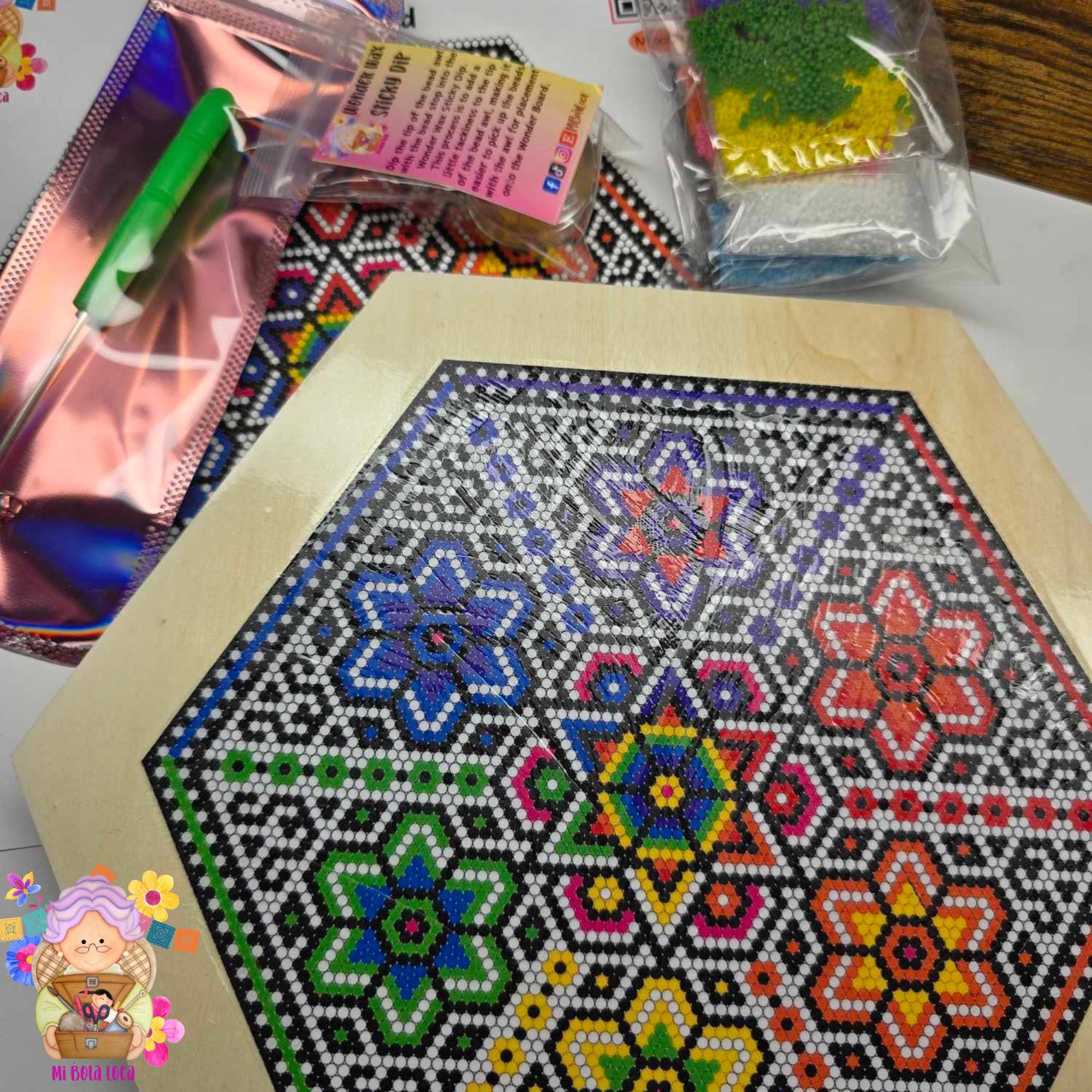 Seed Bead Art Mystic Wonder Board Wood Based Bead Kit Seed Bead Art Kit Sticky Board Diamond Art Diamond Painting Alternative