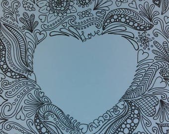 Doodles of the Heart Coloring Pages, a digital download