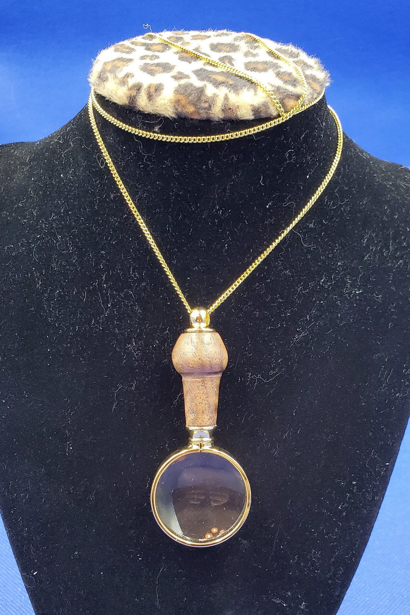 24K Heavily clad Gold Magnifier Necklace Etsy