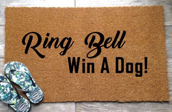 ring bell win a dog doormat