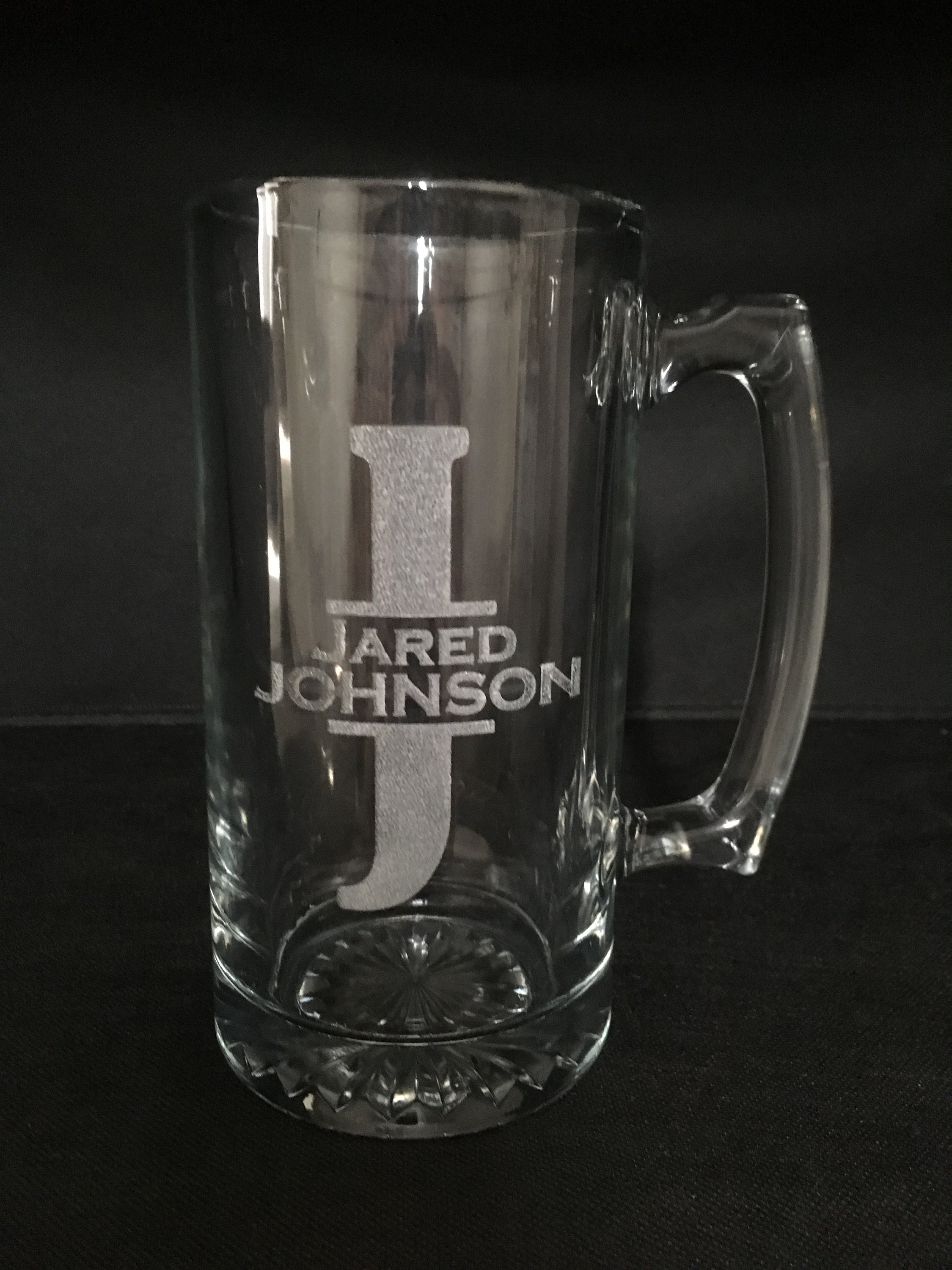 Laser Etched Personalized Beer Clear Glass Mug Stein Groomsman Etsy