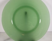 Vintage 1940s Jeanette Jadeite Glass 7.5 quot Round Plate Shabby Chic Boho Eclectic Dinnerware and Table