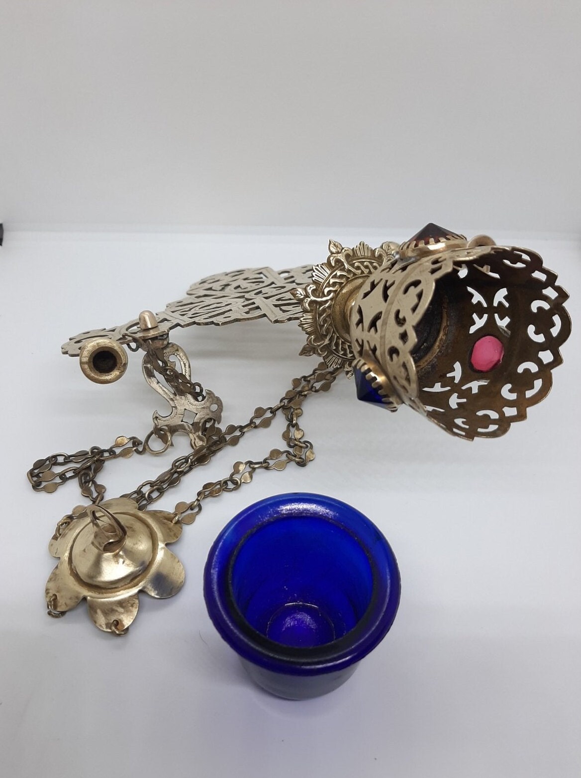 Antique Russian Orthodox Icons Lamp Lampada Brass 19th Etsy