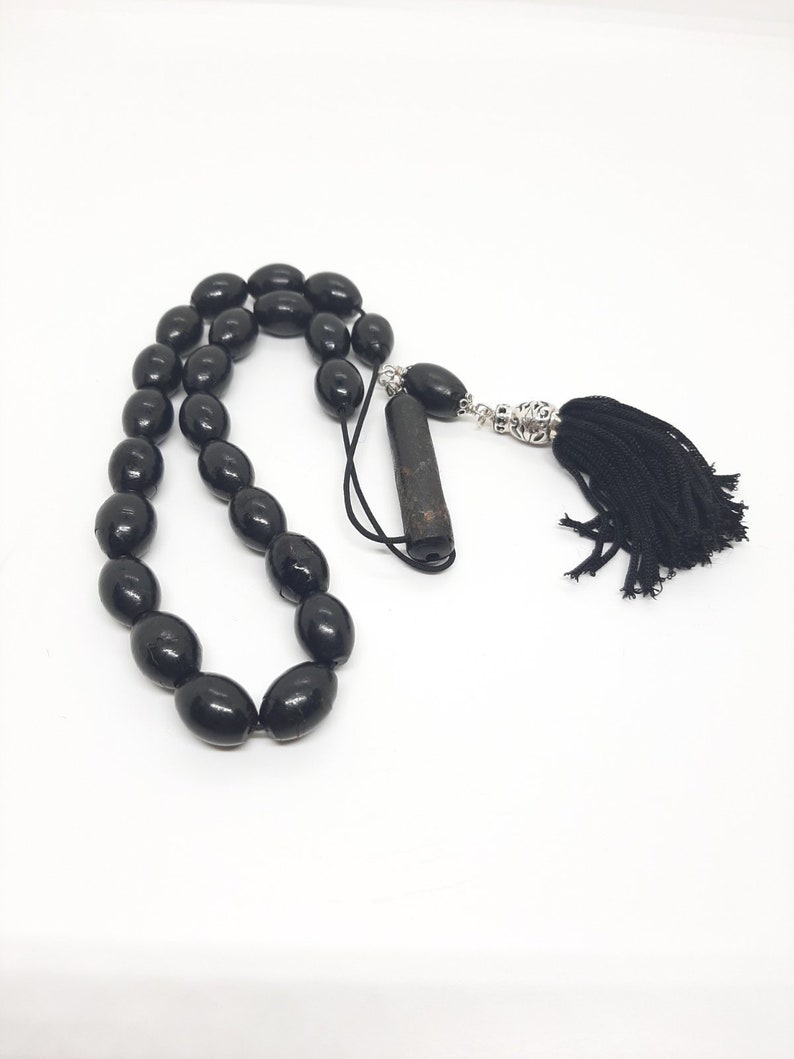 Antique Islamic Prayer Beads Black Coral Yusuri Rosary Beads | Etsy