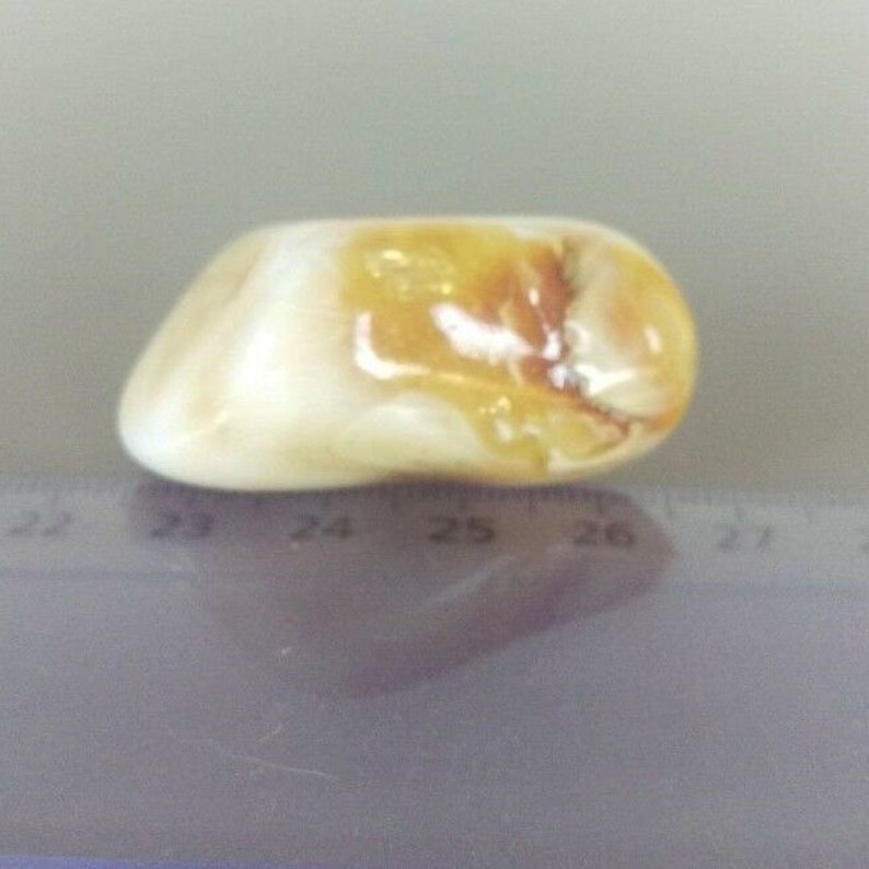 WhiteYellow Natural Baltic Amber Stone 14.4 Gram.