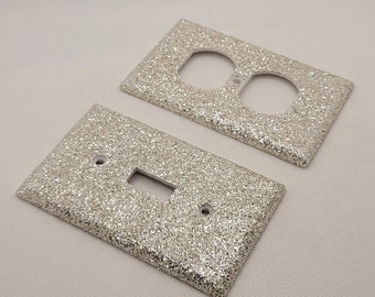 Light Champagne Gold - Light Switch & Outlet Covers - Sparkle - Glitter Decor- Home Decor - champagne gold room decor