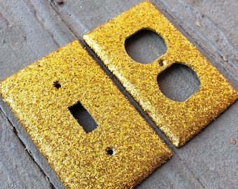 Holographic Gold - Light Switch & Outlet Covers - Sparkle - Glitter Decor- Home Decor - Handmade