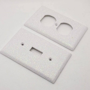White iridescent - Light Switch & Outlet Covers - Sparkle - Glitter Decor- Home Decor - Handmade