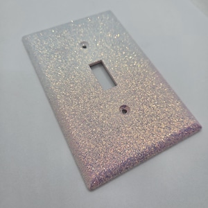 Hell Rosa und Weiß Ombre Glitter - Lichtschalter & Steckdosenabdeckungen - Rustikale Sheek Sparkle - Glitzer Dekor - Rosa Raumdekor - Kinderzimmer Dekor