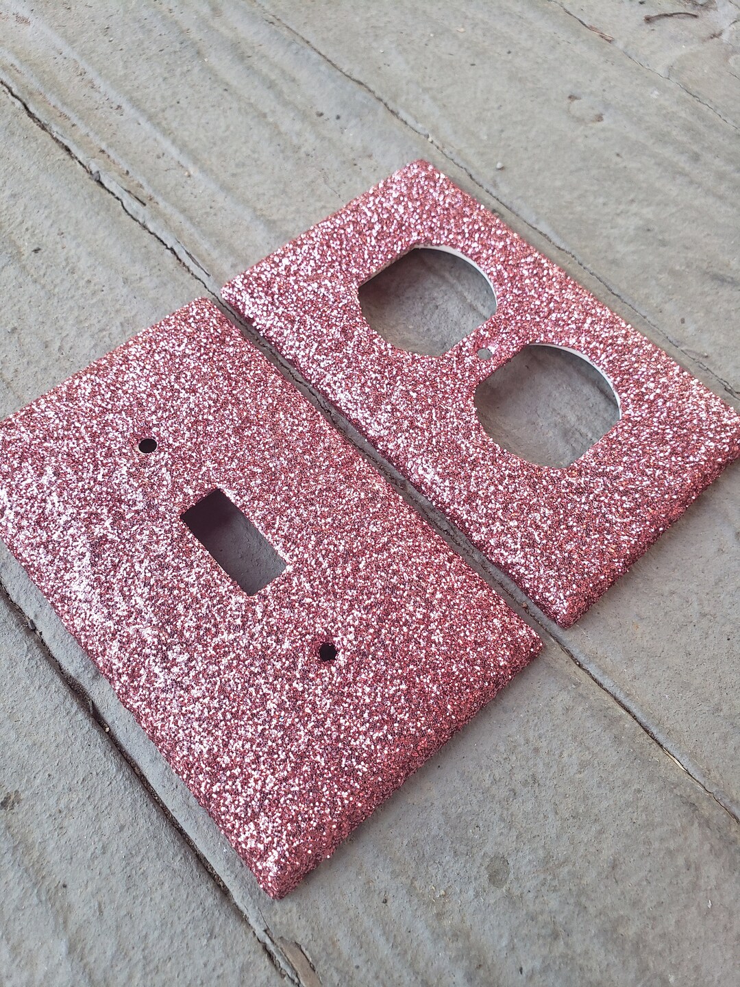 Vintage Rose Gold Glitter Light Switch & Outlet Cover Switch Plates