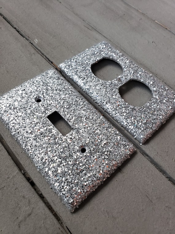 politik grill flaskehals Chunky Silver Glitter Light Switch & Outlet Covers Accent - Etsy