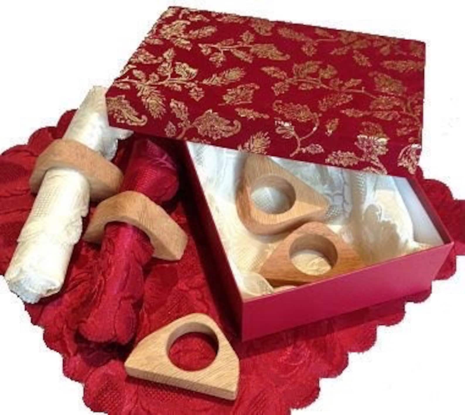 Rustic Napkin Holder Presentation Box Set of 8 Light Oak Etsy UK