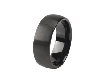 Tungsten Ring Black Brushed Mens ring 8mm, Engagement Ring, Mens Wedding Band, Rings for Men, Rings for Women