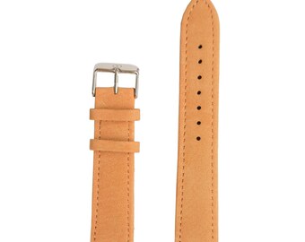 Brown 20mm Leather Watch Band, Watch Strap Adjustable With Stainless Steel Buckle For Men or Women