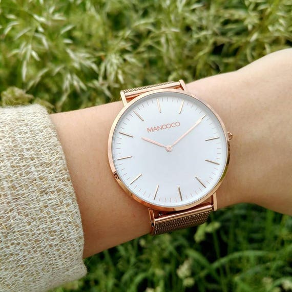 rose gold watch for