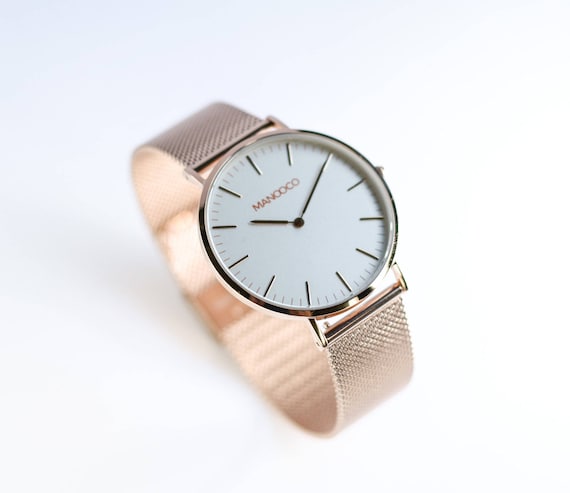 Womens Watch Rose Gold Minimalist Stainless Steel Wrist 