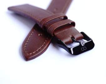 Brown leather watch strap, quick release watch band, width 20mm, genuine leather strap, interchangeable strap,