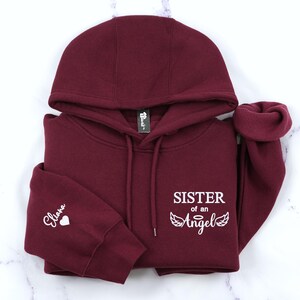 Custom Embroidered Dad of an Angel Sweatshirt or Hoodie with names - Personalized Memorial Gift image 8