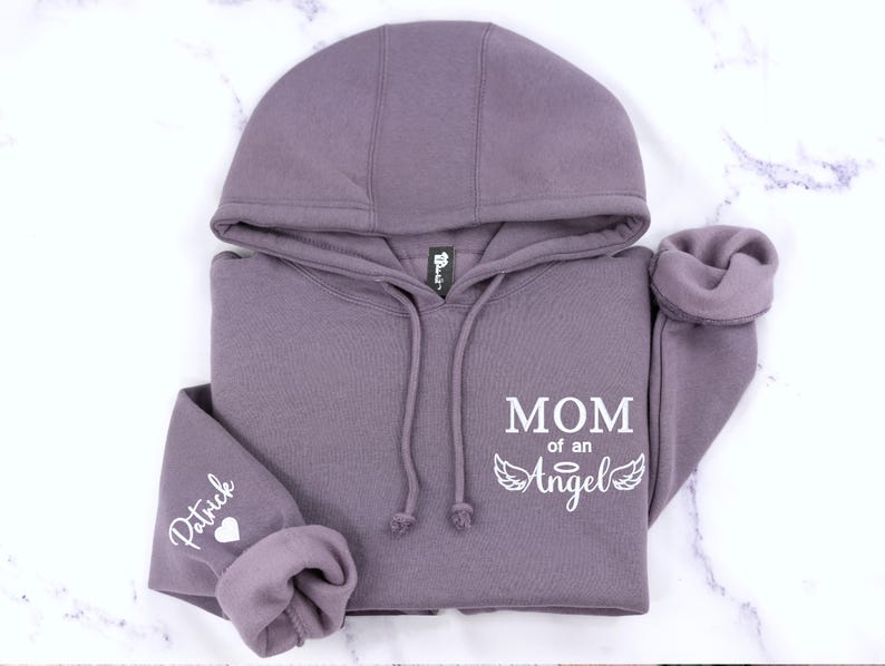 Custom Embroidered Dad of an Angel Sweatshirt or Hoodie with names - Personalized Memorial Gift image 16