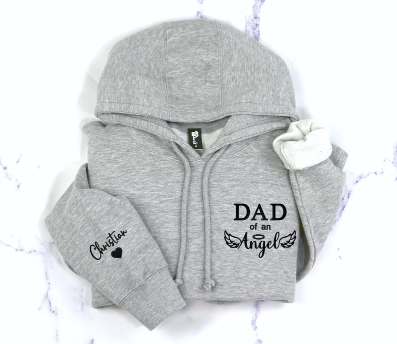 Custom Embroidered Dad of an Angel Sweatshirt or Hoodie with names - Personalized Memorial Gift image 17