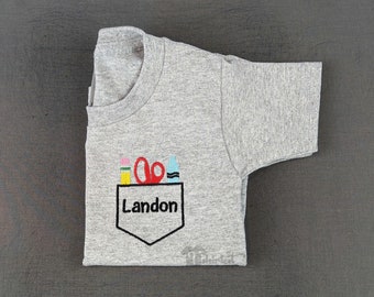 Embroidered Back to School Shirt: Custom Name First Day Tee for boys and girls