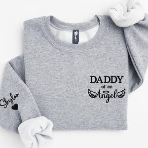 Custom Embroidered Dad of an Angel Sweatshirt or Hoodie with names - Personalized Memorial Gift image 18