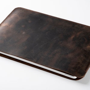 Leather Sleeve Bag for LG Gram, Handmade Laptop Case for LG 14/15/16/17, Personalized LG Gram Laptop Sleeve Cover Chestnut
