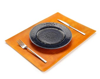 Leather Placemats Set of 6, Personalized Dining Table Mats, Housewarming Gift
