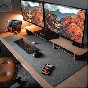 Felt Desk Mat, Laptop Mat, 100% Polyester felt, Keyboard&Mouse Pad, Extra Large Desk Pad, Home Office, Desk Accessories