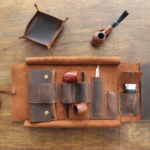 Handgefertigte 2-Leiter Rolltasche: Tabaktasche